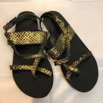 Ancient Greek Sandals Alethea Metallic Black Gold Photo 2