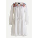 J. Crew Cotton poplin tunic dress with farmer's market embroidery Medium NWT White Photo 1