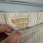 Michael Kors NWT Michael  Linen Blend Striped Pull On Pants Women's Size Large Dune Photo 4