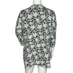 Lungo L'Arno Cardigan Womens Small Black White Floral Applique Flower Bohemian Photo 3