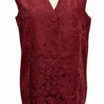 Vintage Spenser Jeremy Silk Waistcoat M Burgundy Red Jacquard Floral Holiday Size M Photo 0