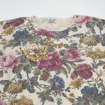 Vintage Floral Sweater Women Cotton Polyester Pullover Cottage Retro Casual Twee White Size M Photo 2