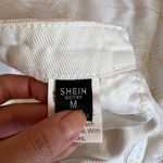 SheIn Solid White Distressed Ripped High Waisted Denim Mini Skirt Size Medium Photo 6