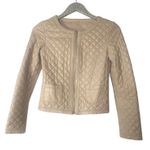Hinge  Quilted Leather Zip Up Jacket Nude/Pink Photo 0