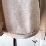 ANGL Taupe Henley Half Button Up Scoop Neck Long Sleeve Top Photo 6