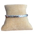 Vintage Monet Silver Tone Twisted Bangle Bracelet Layer Stack Sign Estate 7.75" Photo 0