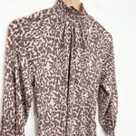 Nation Ltd  Melanie Smocked Peasant Tee Blouse animal print size small Photo 3