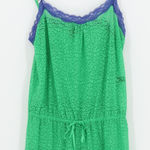 Kensie Green Lace Romper Womens Coquette Bow Sheer Lounge Pajama Teddy Size M Photo 0