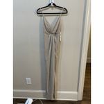Adrianna Papell Aiden Maddox V Neck Lured Knit Gown Sparkle Metallic Size 0 Photo 2