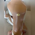 Ivory Buckle Slip On Point Toe Women’s High Heels Pumps Shoes Sz 9.5 EUC Gold Photo 6