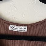 Sylvie & Mado Tank Top Y2k Small Brown Tuscan‎ Rhinestone Ribbed Going Out Photo 4