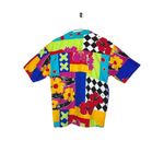 Vintage Rare 80s 90s Mary Quant cotton shirt colorful geometric floral print Size L Photo 1