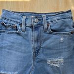 Levi's Distressed High Rise Denim Shorts in Sapphire Dust - Size 24, Medium Wash Photo 5