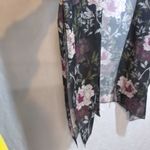 Hibluco Sheer Chiffon Black Floral Kimono Cardigan Long Swimwear Cover Up Sz 2XL Photo 4