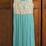 Coveted Clothing  Maxi Dress Mint Green Cream Lace Photo 0