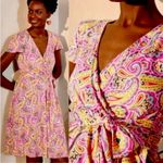 Boden USA BODEN Evangeline Jersey Faux Wrap Dress Party Pink Summer Paisley Size 6 NWT Photo 2