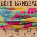 Natural Life Half Boho Bandeau Headband - Tossed Blue Floral - #399 Photo 0
