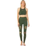 Alo Yoga  High Waist Ripped Warrior Legging Hunter Green Pants Photo 12