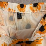 SheIn Yellow and White Sunflower High Waist Shorts Photo 2