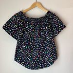 J. Crew Off The Shoulder Blouse Top Polka Dot Blue Size 0 Photo 0