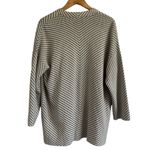 Eileen Fisher  Bracelet Stripe Silk Cotton Drape Cardigan in Black Cream Medium Photo 2