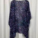 Lane Bryant  Black&Purple Chiffon Kimono Cardigan Sz.OS Photo 4