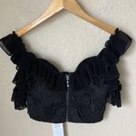 Alice McCALL  black ruffled lace crop top NWT Photo 10