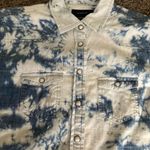 American Eagle  Outfitters Blue and White Denim Shirt Photo 4