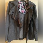 Silver Grey Belted blazer Gray Photo 3