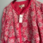 NWT Anthropologie DOLAN‎ Linen Floral Cutwork Jacket Pink & White Linen Medium Photo 4