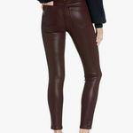 Sam Edelman The Petite Stiletto High Rise Skinny Bordeaux Leather Pants Size 26 Photo 1
