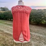 E & M Anthropologie E (hanger) M Orange Lace Tank Top Photo 7