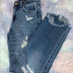 Hollister  Medium Wash Distressed Cropped Slim Straight Jeans Photo 0