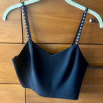 Alice + Olivia Thin Strap Crop Top in Black: Size 4 Photo 0