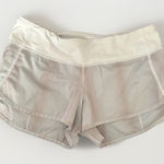 Lululemon  Run Speed Short Metallic Light Pink White‎ Gray 2-Way Stretch Size 6 Photo 0