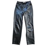 Abercrombie & Fitch Criss-Cross Waist Vegan Leather 90s Straight Leg 26/2 Photo 3