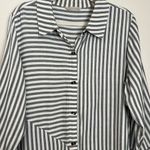 Soft Surroundings  Standout Shirt Cotton Blend Striped Button Front Tunic Top Lg Photo 1