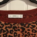 ZARA Women's Leopard Print Sweater - Brown and Black Photo 2