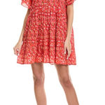 Ro's Garden Joey Mini Dress, Komaki Red Floral Size XL Photo 0
