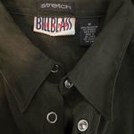 Bill Blass vintage  jeans dark Green Button-Up Shirt faux suede M Photo 2