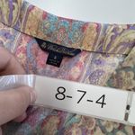 Brooks Brothers Brooks‎ Brothers Blouse Womens 4 Multicolor Silk Long Sleeve Paisley Print Sheer Photo 2
