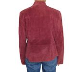 Pamela McCoy 1990s Vintage Leather Jacket Burgundy Suede Leather Jacket Medium Red Photo 7