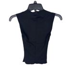 AQUA  Square Neck Sleeveless Knit Tank Top Black Fitted Stretch‎ XXS Photo 5