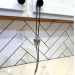 Vintage silver gold copper plated rose leaf leather braided metal tipped bolo Photo 7