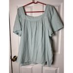 Style & Co . Women's Cotton Gauze Square-Neck Top Harbor Gray Size XXL Photo 9