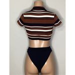 Robin Piccone New. stripe crop top teeny bikini. Size 4/S. Retails $208 Photo 3