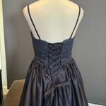 Women’s Blue Full Length Satin Lace Appliqué Party Prom Formal Dress Size 2 NWOT Blue Photo 5