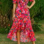 Anthropologie  ABEL THE LABEL Multicolor Rayon Floral Print Hi Low MIDI Dress Photo 0