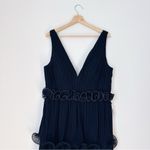 Mac Duggal NEW Woman's Pleated Ruffle Tiered Plunge Back Detail Deep V-Neck Maxi Photo 2