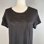 ATM Womens Short Sleeve Crew Tee Maxi Dress L Large Black Cotton Jersey Photo 1